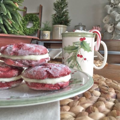 Red Velvet Crinkle Cookies with Cream Cheese Frosting