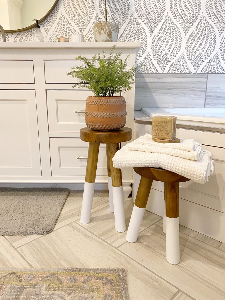 functional bathroom stools by the tub